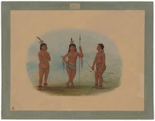 Three Young Tobos Men, 1854/1869. Creator: George Catlin.