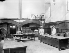 Cooks at work in the kitchens at New College, Oxford, Oxfordshire, 1901. Artist: Henry Taunt