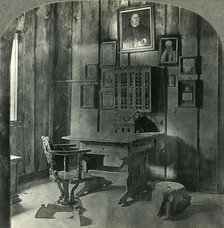 'Martin Luther's Room and Desk on Which He translated Bible, Wartburg Castle, Eisenach, Germany', c1 Creator: Unknown.