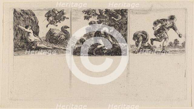Perseus and Andromeda; Cephalus and Procris; Hippomene and Atalantus, 1644. Creator: Stefano della Bella.