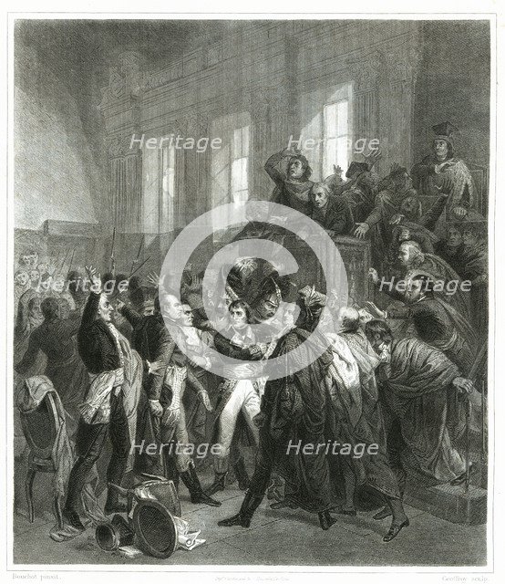 Napoleon Bonaparte is booed in the Council of Five Hundred on November 9, 1799 (18 Brumaire) to m…