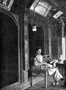 Sketches of Annam, Cochin China: a domestic interior, 1883. Creator: Kemp.
