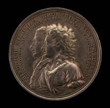 Marriage Medal of Crown Prince Frederick William of Prussia and Princess Louise..., [obverse], 1793. Creators: Daniel Friedrich Loos, Friedrich Wilhelm Loos.
