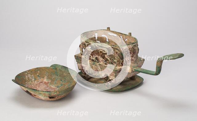 Eared Cup (Erbei) with Warming..., late Western Han/early Eastern Han, 1st cent BC/1st cent. AD. Creator: Unknown.