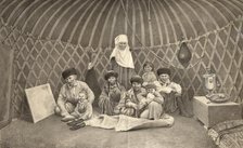 Group portrait in a yurt, 2nd half of 19th century. Creator: Mikhail Znamensky.
