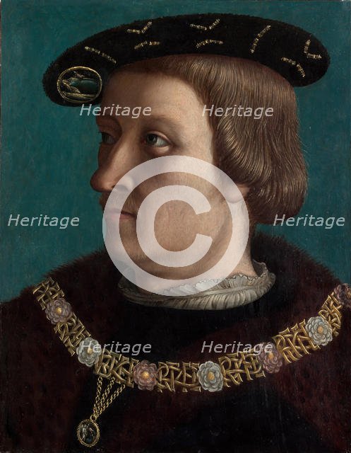 Portrait of a Man Wearing the Order of the Annunziata of Savoy. Creator: ? French Painter (first quarter 16th century).