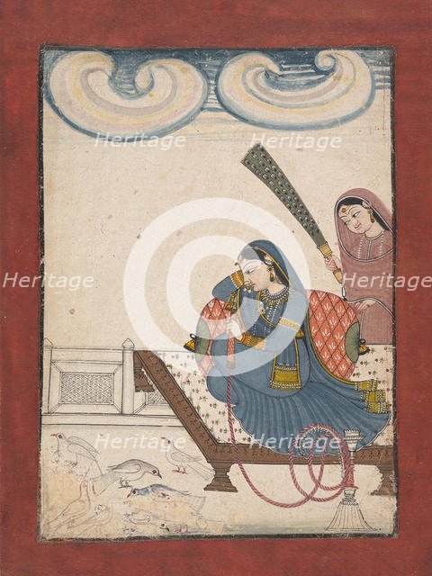 A Lady Gazing at Doves, ca. 1780-1800. Creator: Unknown.