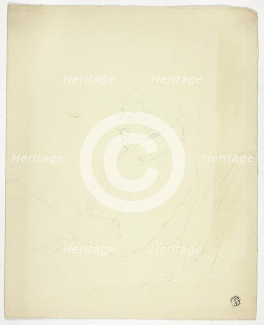 Profile of Man with Glasses Reading, n.d. Creator: Elizabeth Murray.