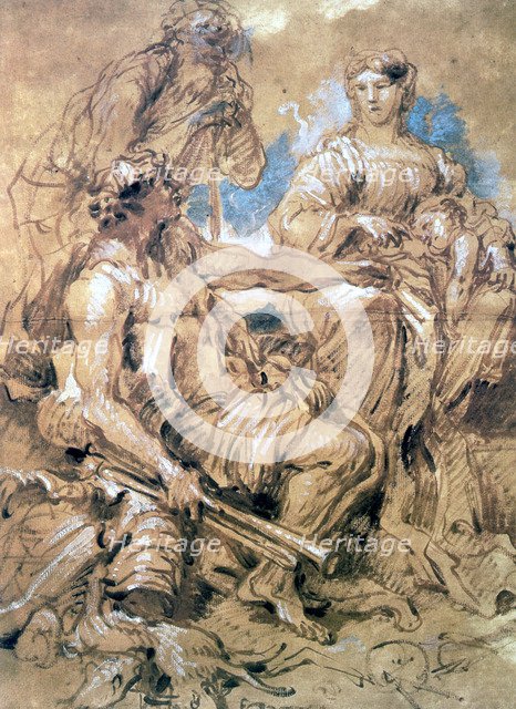 'Study of Figures in Costume', c1635-1670. Artist: Giovanni Benedetto Castiglione