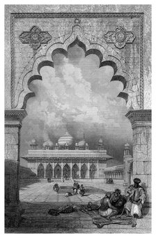 'The Moti Musjid or Pearl Mosque, Agra, Hindustan'.Artist: James Gardner