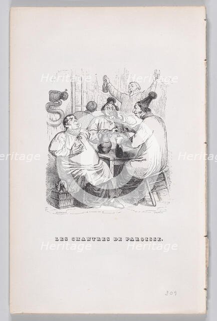 The Parish Singers from The Complete Works of Béranger, 1836. Creator: Cherrier.