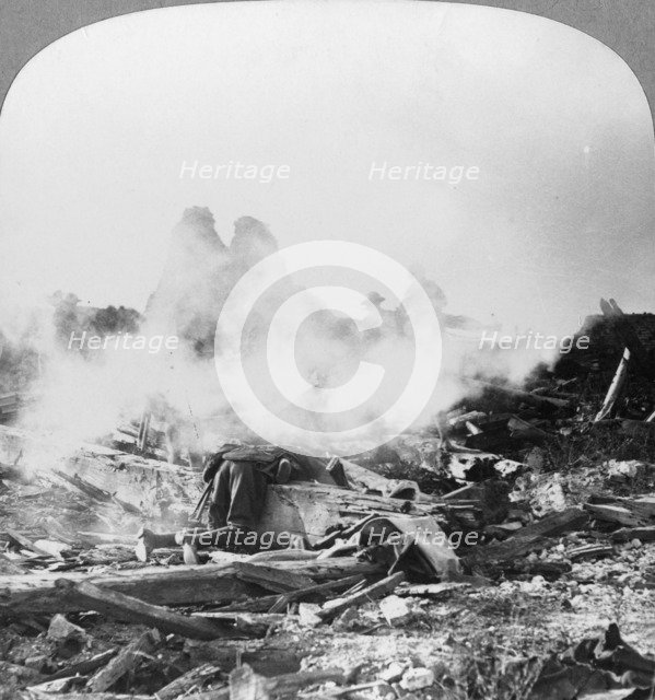 The battle around the village of Gheluvelt, Flanders, Belgium, World War I, c1914-c1918.  Artist: Realistic Travels Publishers