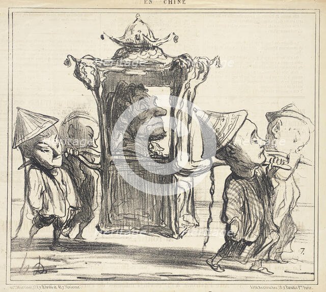 Je voudrais pouvoir me faire promener comme ça dans les rues de Brest..., 1859. Creator: Honore Daumier.