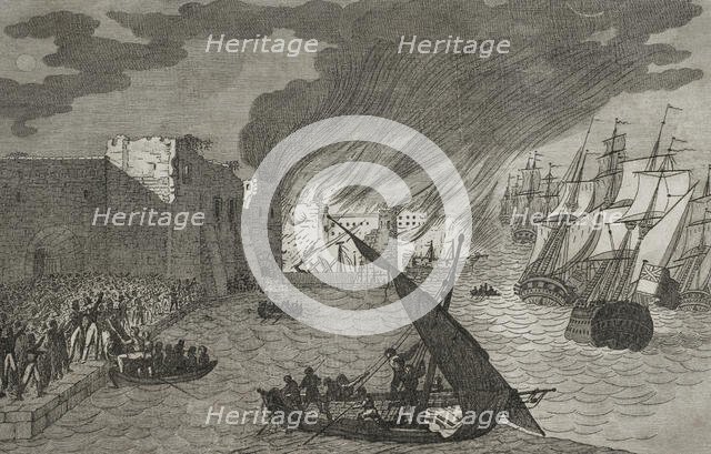 French Revolutionary Wars - Siege of Toulon, 1793 (1851).  Creator: Miranda.