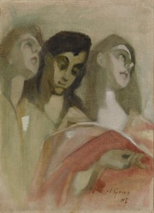 Angel Fragment, after El Greco, 1928-1929. Creator: Helene Schjerfbeck.