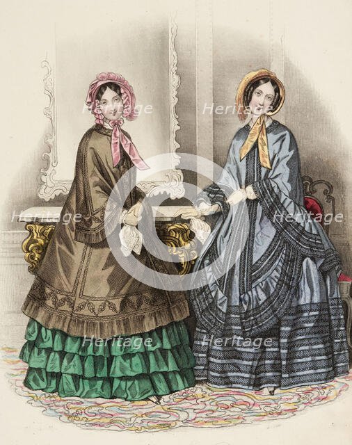 Fashion Plate - Petit Courrier des Dames 'Modes de Paris', 1847. Creator: Barreau.