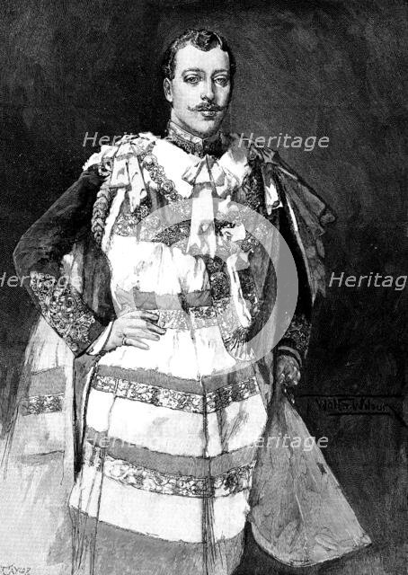 His Royal Highness the Duke of Clarence and Avondale [at] the House of Lords, 1890. Creator: R. Taylor.