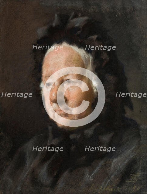 Portrait of the Reverend's wife Mrs. Tidemand, 1890. Creator: Frans Schwartz.