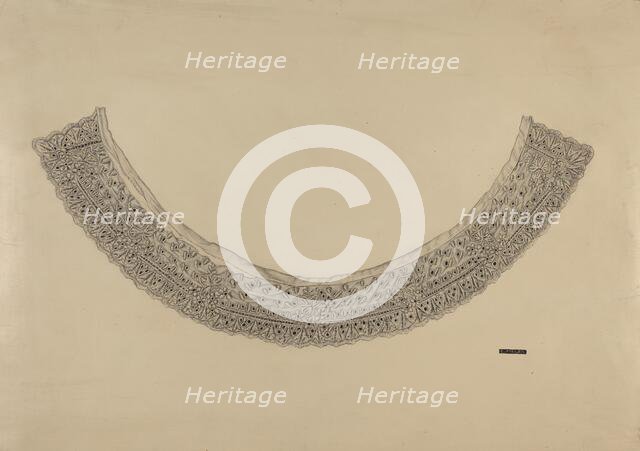 Embroidered Linen Collar, c. 1937. Creator: Edith Miller.