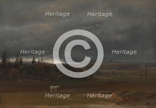 Fields near Dresden with a white Horse, 1819. Creator: Johan Christian Dahl.
