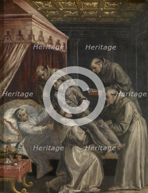 The Spanish Crown Prince Don Carlos Heals After Touching the Corpse of Saint Didacus, c1560-1600. Creator: Martin de Vos.