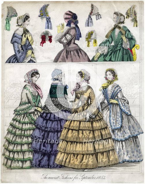 'The newest fashion for September, 1854'. Artist: Unknown