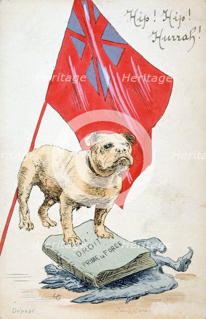 'The Right Precedes the Force', French WWI postcard, 1914-1918. Artist: Unknown