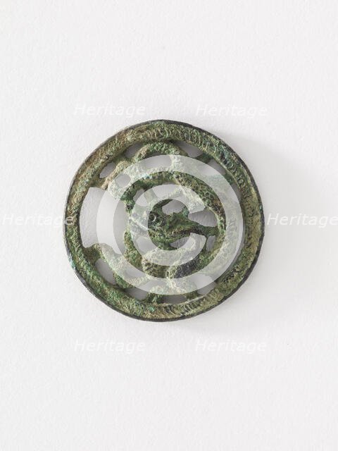 Costume ornament: dragon in roundel (pair with F1917.565), Goryeo period, 12th-13th century. Creator: Unknown.