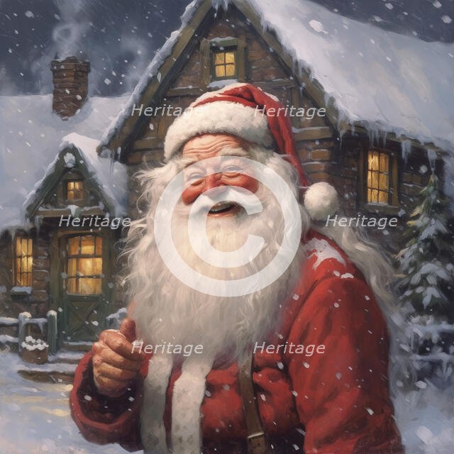 AI IMAGE - A smiling Father Christmas, 2023. Creator: Heritage Images.