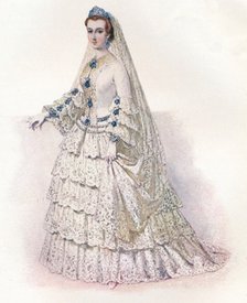 The Empress Eugenie in her bridal dress, 1853, (1902). Artist: Edmund Thomas Parris