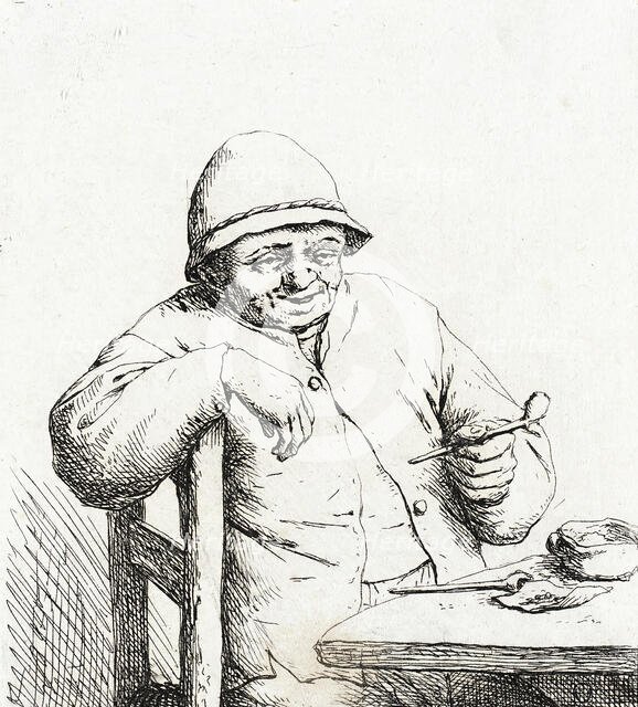 The Smoker Leaning on the Back of a Chair, c1672. Creator: Adriaen van Ostade.