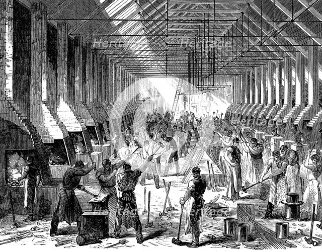 The Railway Carriage Company's works, Oldbury, West Midlands, 1869. Artist: Unknown
