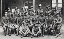 Postcard of unidentified group of soldiers, signed on the front by Fred Wright, Andover. Creator: Murphy.