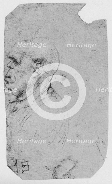'Profile of a Bald Man to the Left', c1480 (1945). Artist: Leonardo da Vinci.