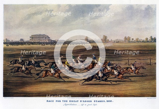 'Race for the Great St Leger Stakes, 1836'.Artist: Harris
