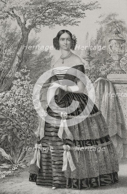 Adelgunde of Bavaria, (1823-1914), Duchess consort of Modena and Reggio (1846-1859)..., 1852. Creator: Julio Donón.