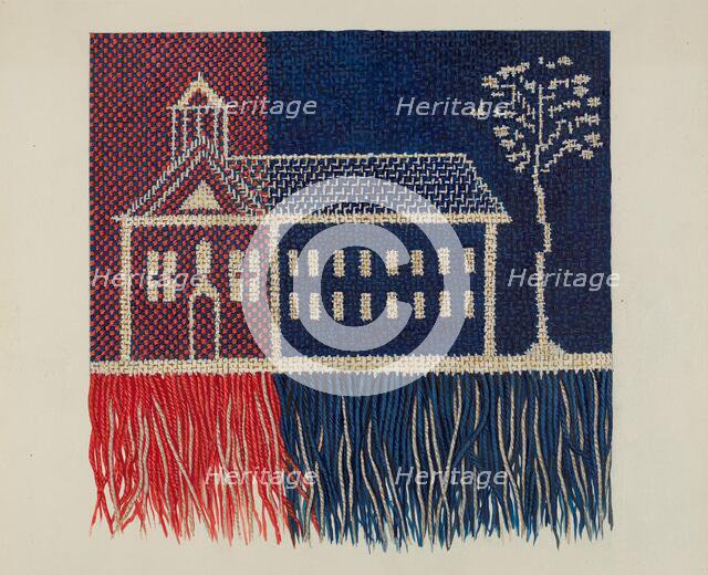 Coverlet Detail "Farmer's Fancy", c. 1937. Creator: Ruth M. Barnes.