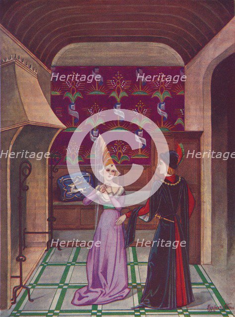 'An Interior. Late Fifteenth Century', 1926. Artist: Herbert Norris.