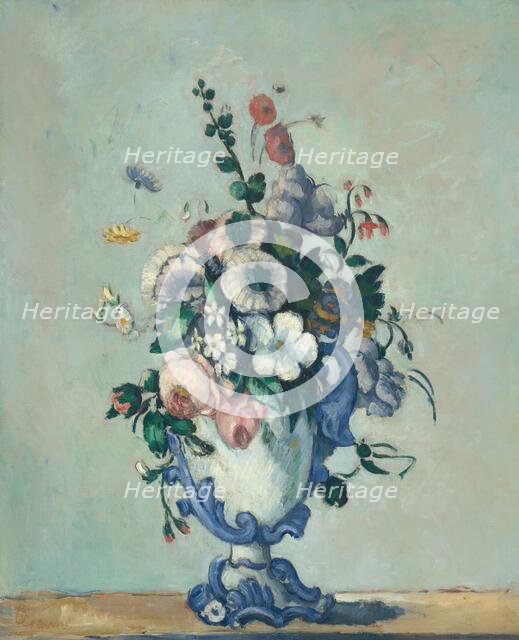 Flowers in a Rococo Vase, c. 1876. Creator: Paul Cezanne.