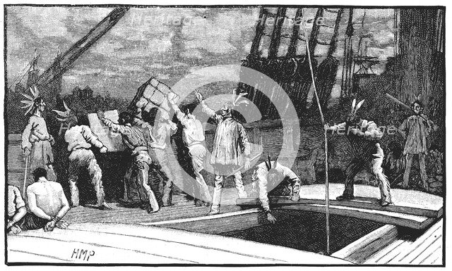Boston Tea Party, 26 December 1773. Artist: Unknown