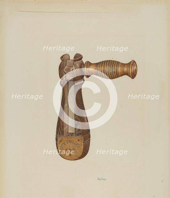 Police Rattle, c. 1938. Creator: Ray Price.