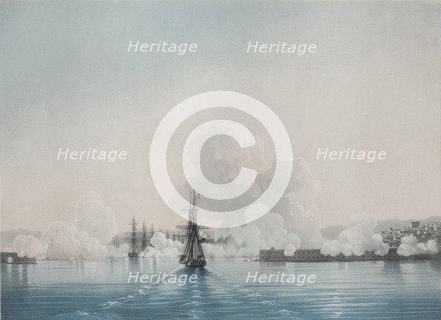 Sevastopol. Fort Constantine. Fort Nicholas, 1850s. Artist: Aivazovsky, Ivan Konstantinovich (1817-1900)