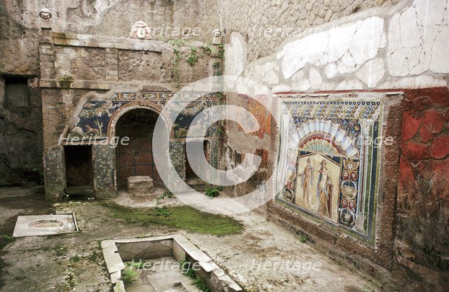 Interior garden-room in the House of Neptune, Herculaneum, Italy. Artist: Unknown