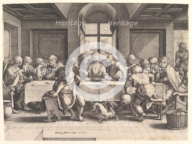 The Last Supper, 1585. Creator: Hendrik Goltzius.