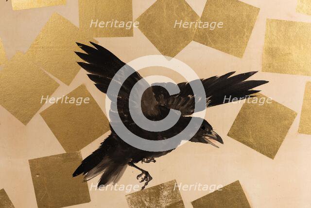 Flight of crows in a snow storm. Creator: Mochizuki Gyokusen.