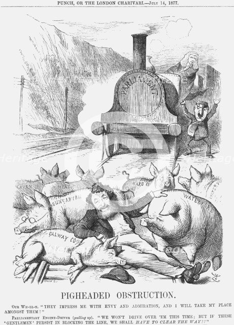 'Pigheaded Obstruction', 1877.  Artist: Joseph Swain
