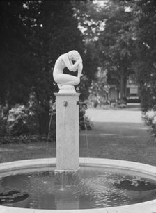 Paul Manship statue in the Griffin or Nissen Garden, 1931 June 14. Creator: Arnold Genthe.