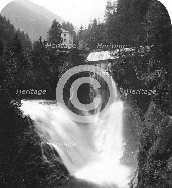 The waterfall at Badgastein, Austria, c1900s.Artist: Wurthle & Sons