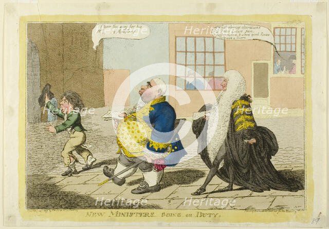 New Ministers Going on Duty, published February 14, 1806. Creator: Charles Williams.