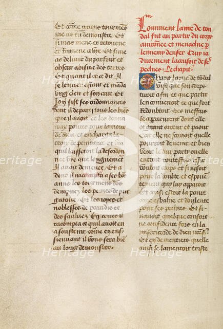 Text Page, 1475; Les Visions du chevalier Tondal. Creator: Unknown.